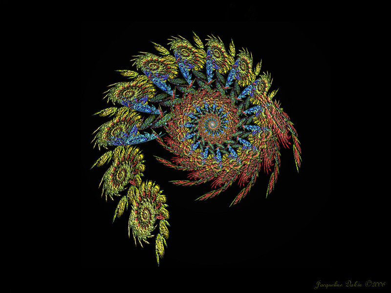 Colorful fractal spiral art