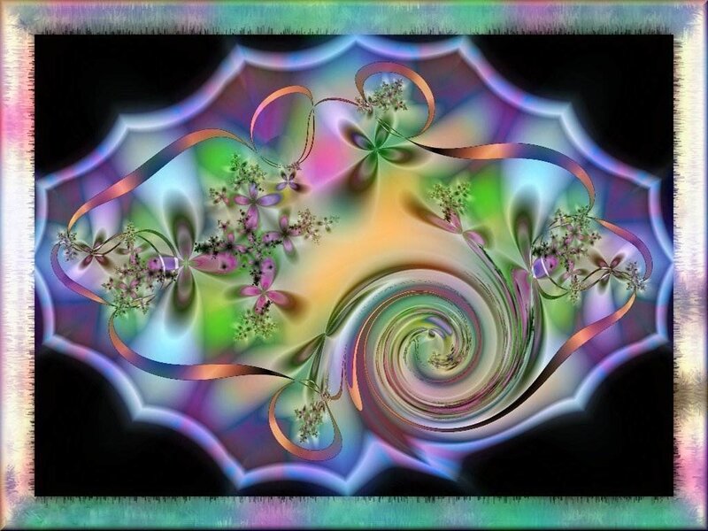 Colorful fractal spiral art