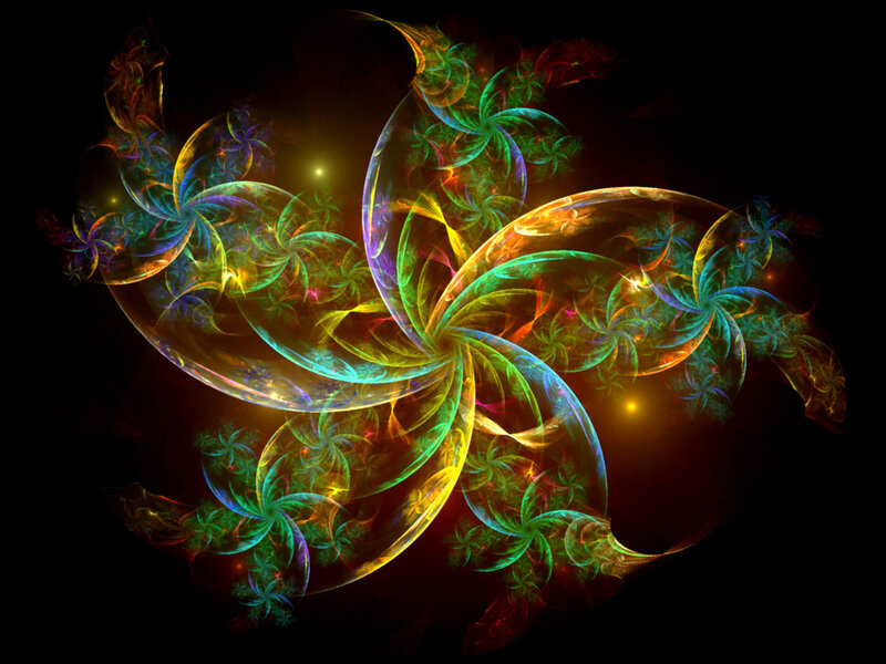Colorful fractal spiral design