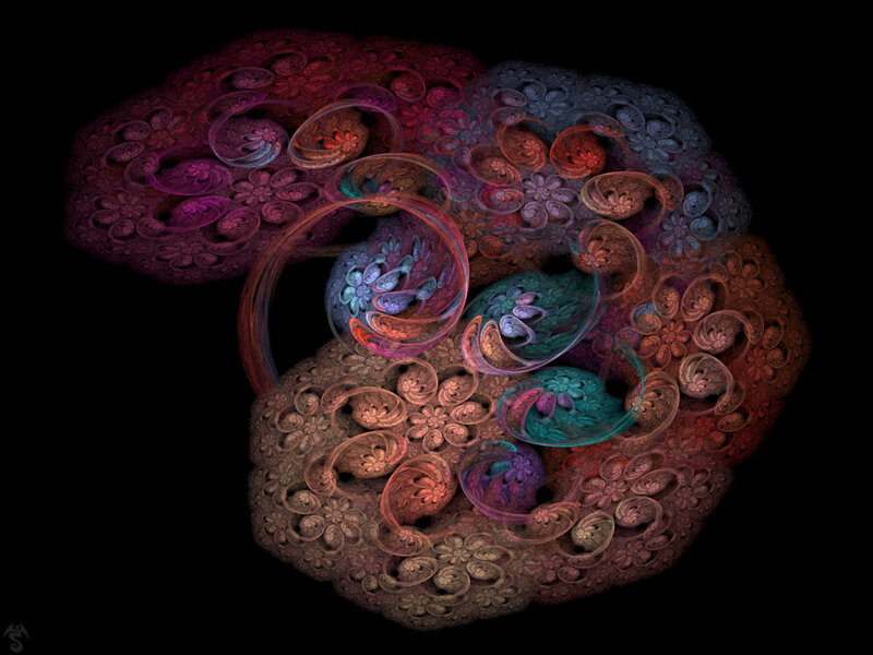 Colorful fractal spiral design