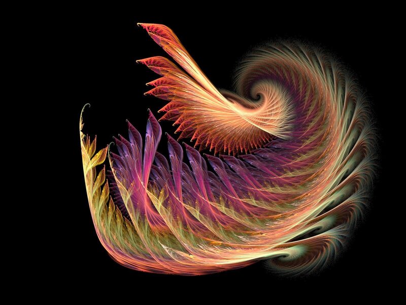Colorful fractal spiral design