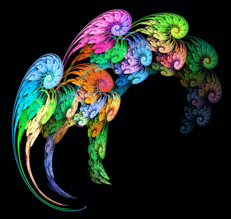 Colorful fractal spiral design