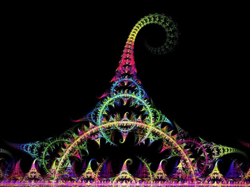 Colorful fractal spiral design