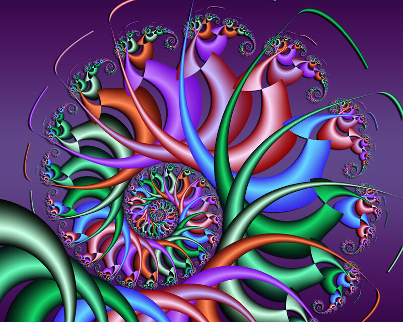 Colorful fractal spiral design