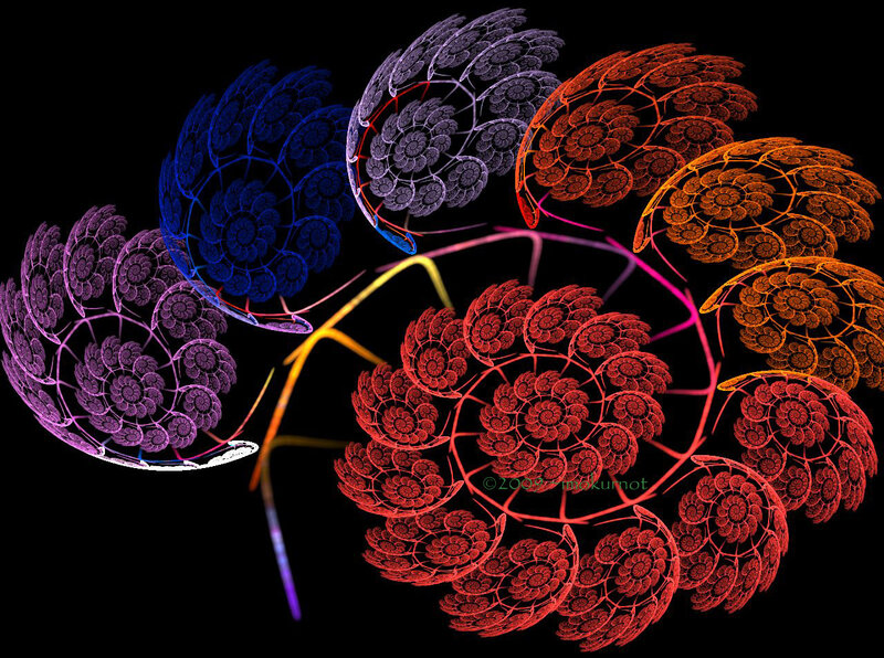 Colorful fractal spiral design