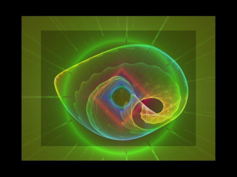 Colorful Fractal Spiral — Green, Hypnotic