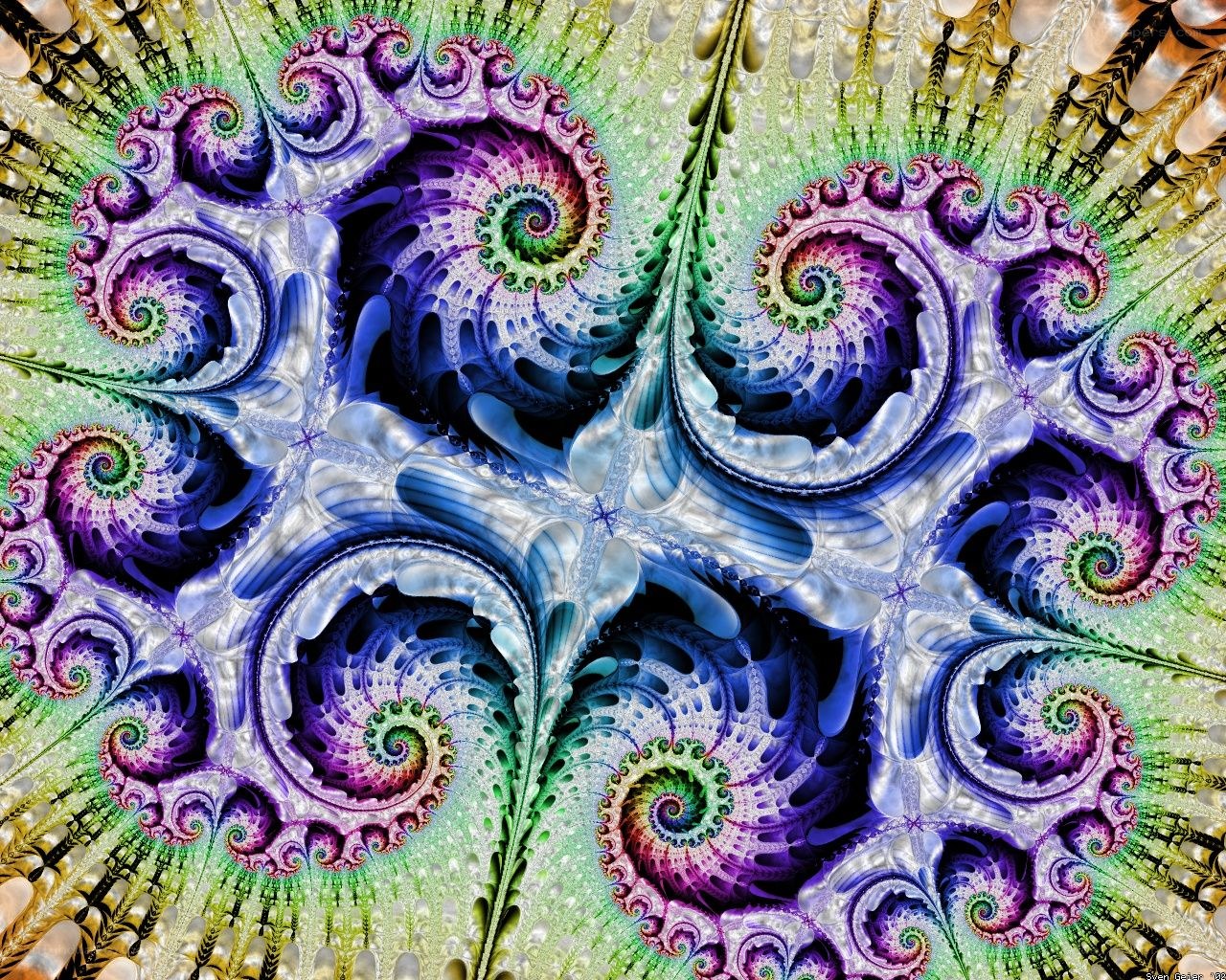 Colorful fractal spiral pattern