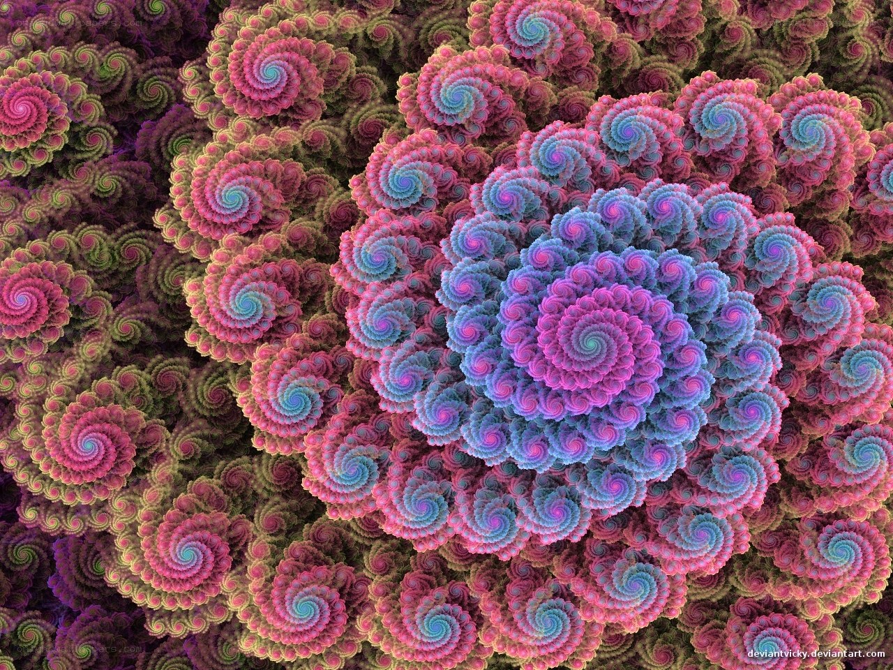 Colorful fractal spiral pattern