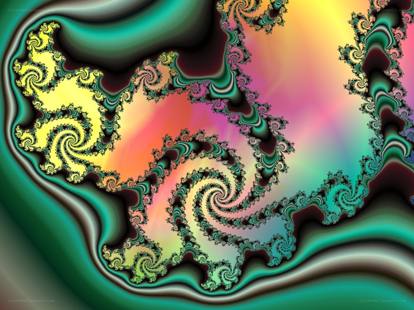 Colorful fractal spiral pattern