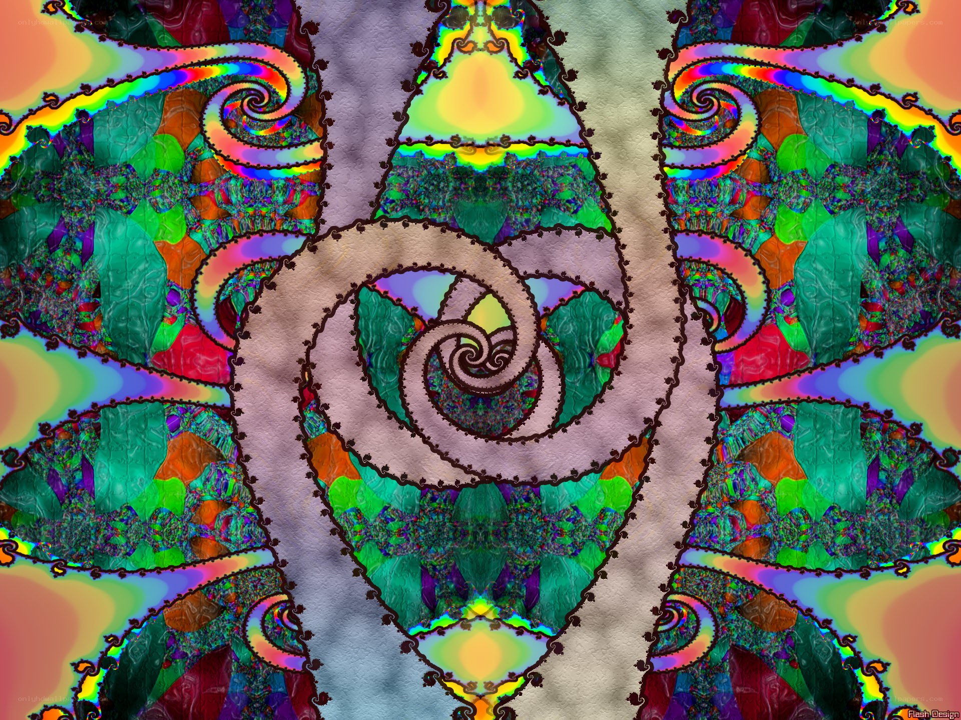 Colorful fractal spiral pattern