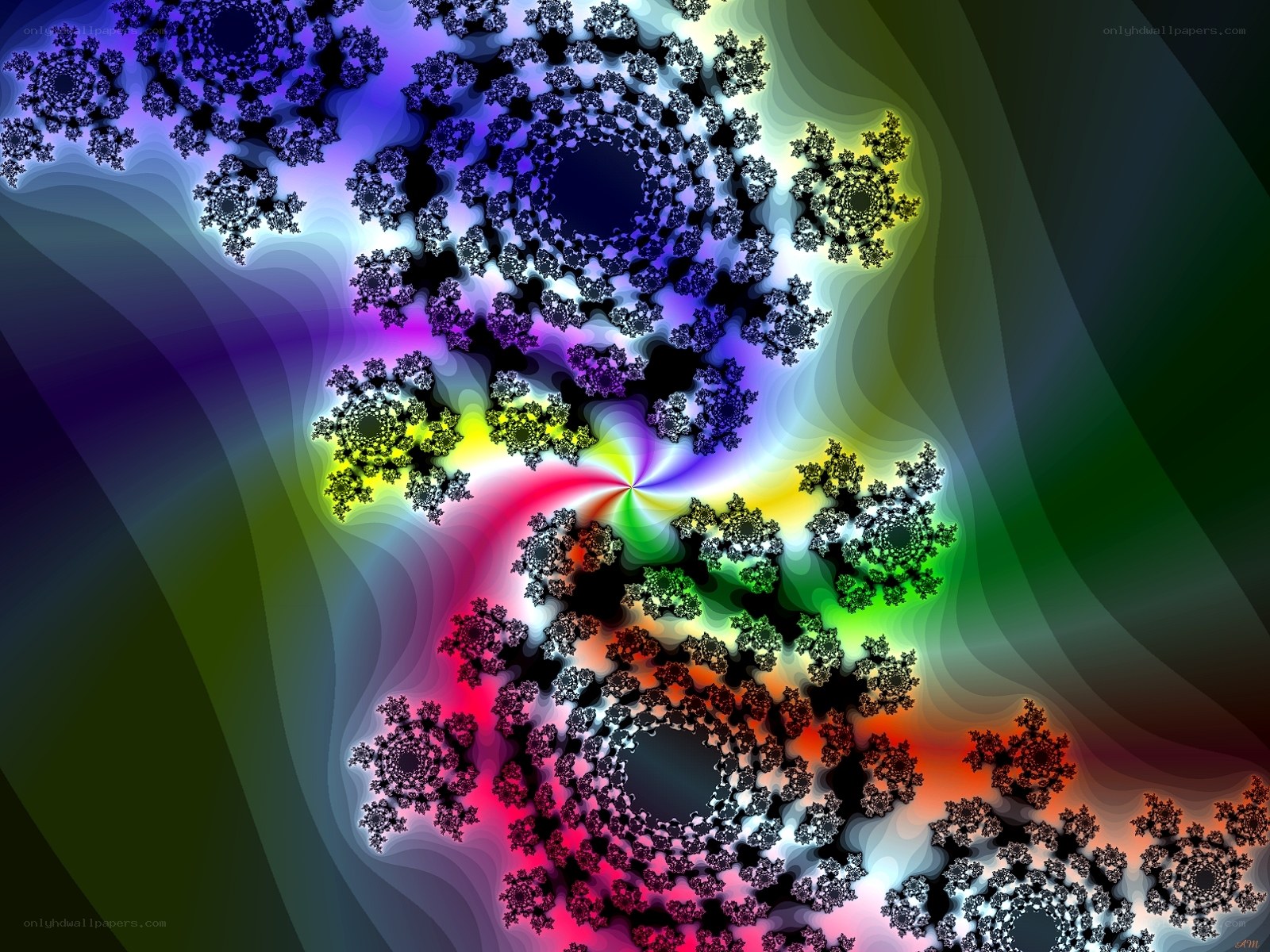 Colorful fractal spiral pattern
