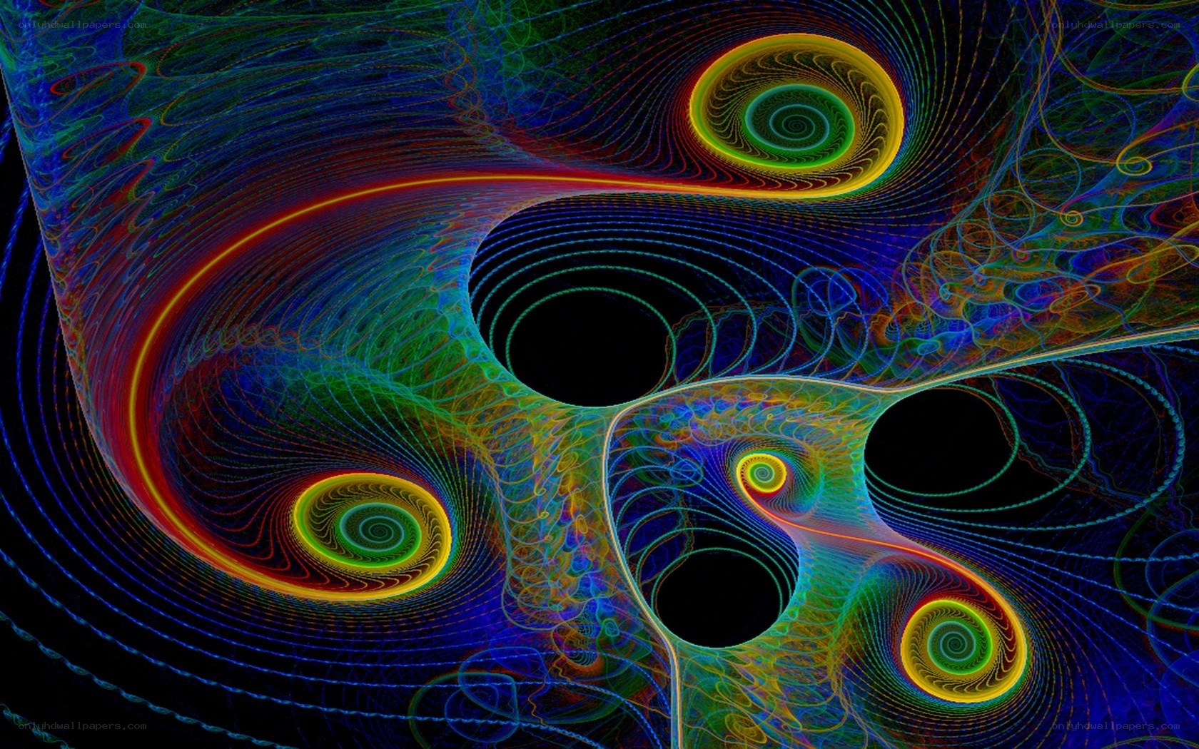 Colorful fractal spiral patterns