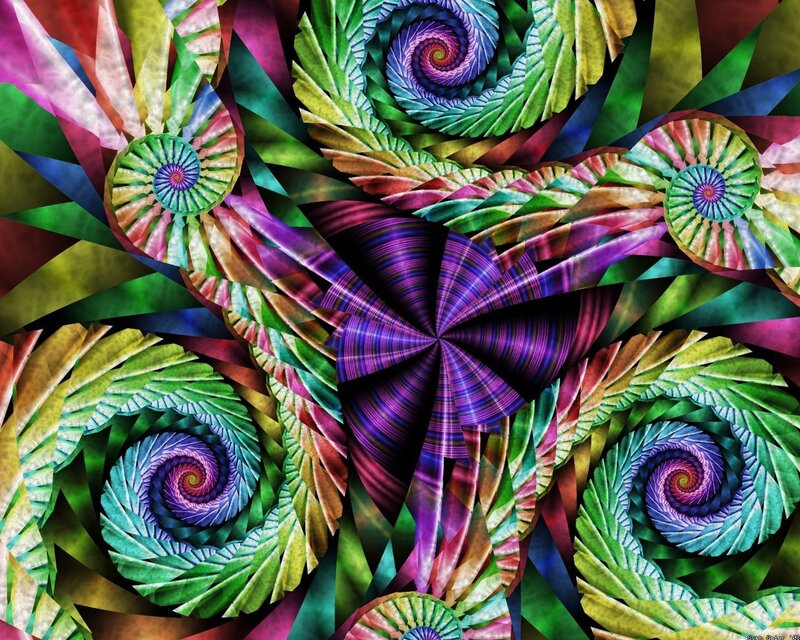 Colorful fractal spiral patterns