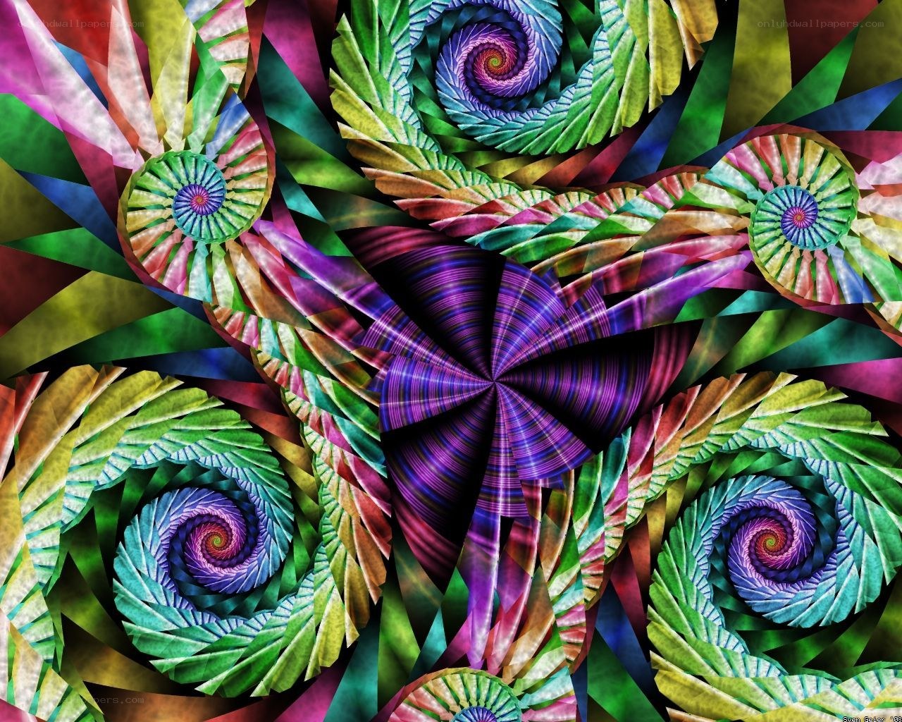 Colorful fractal spiral patterns