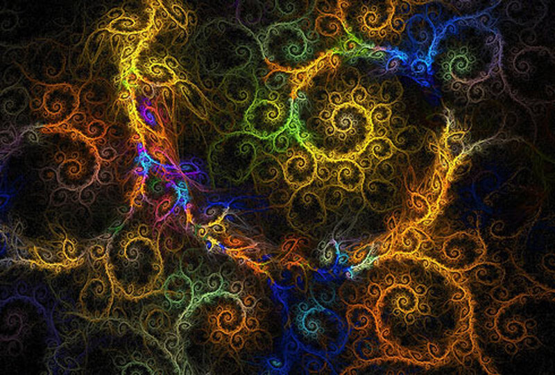 Colorful fractal spiral patterns