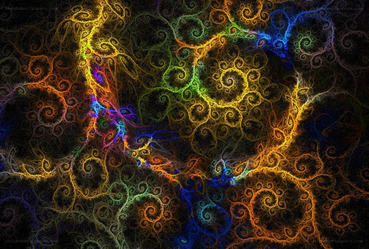 Colorful fractal spiral patterns