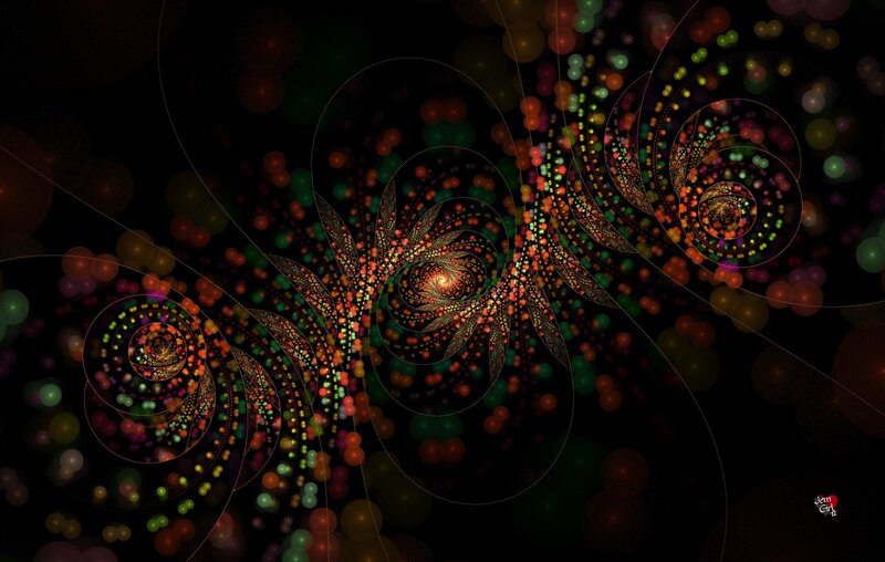 Colorful fractal spiral patterns