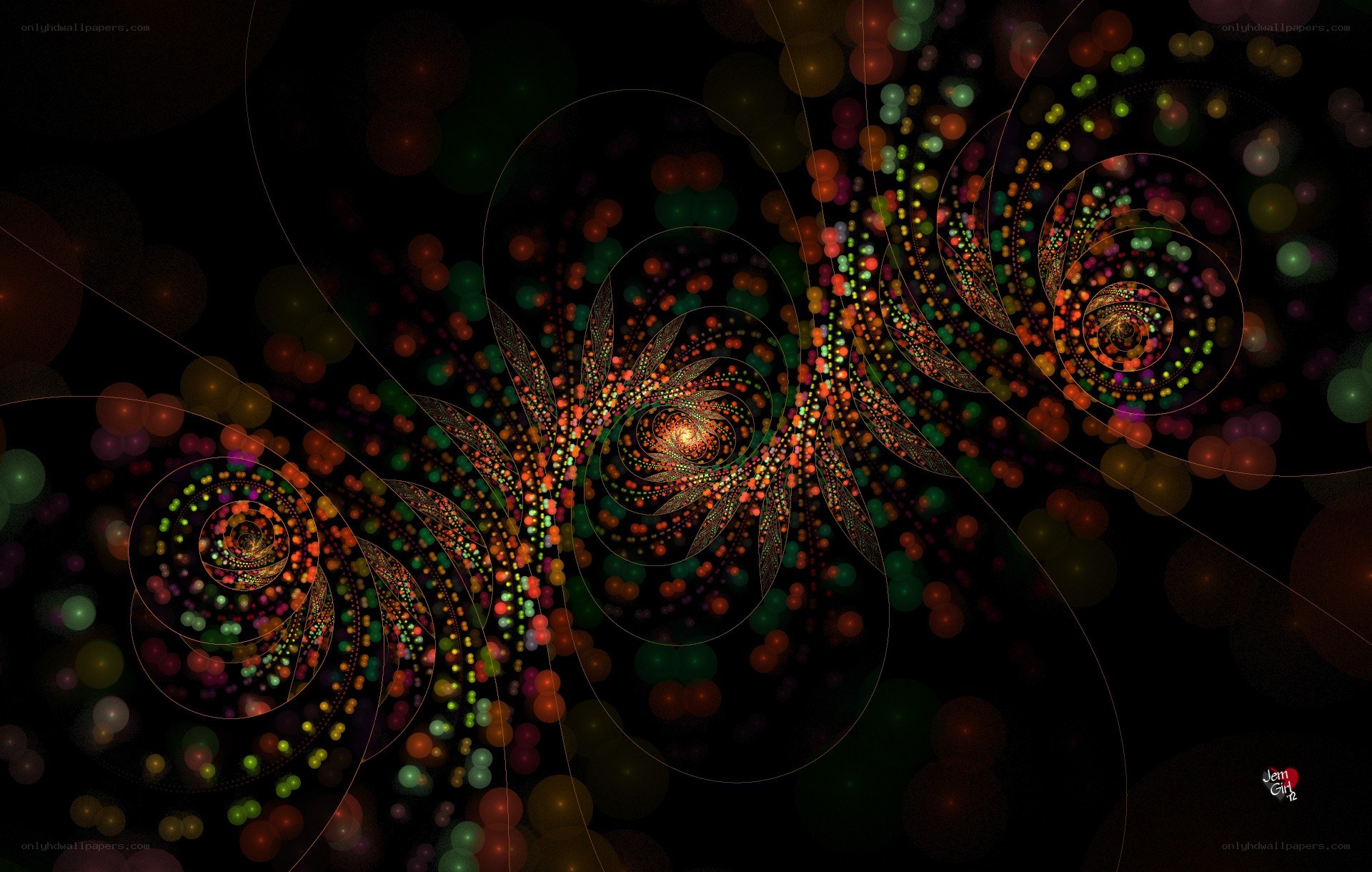 Colorful fractal spiral patterns