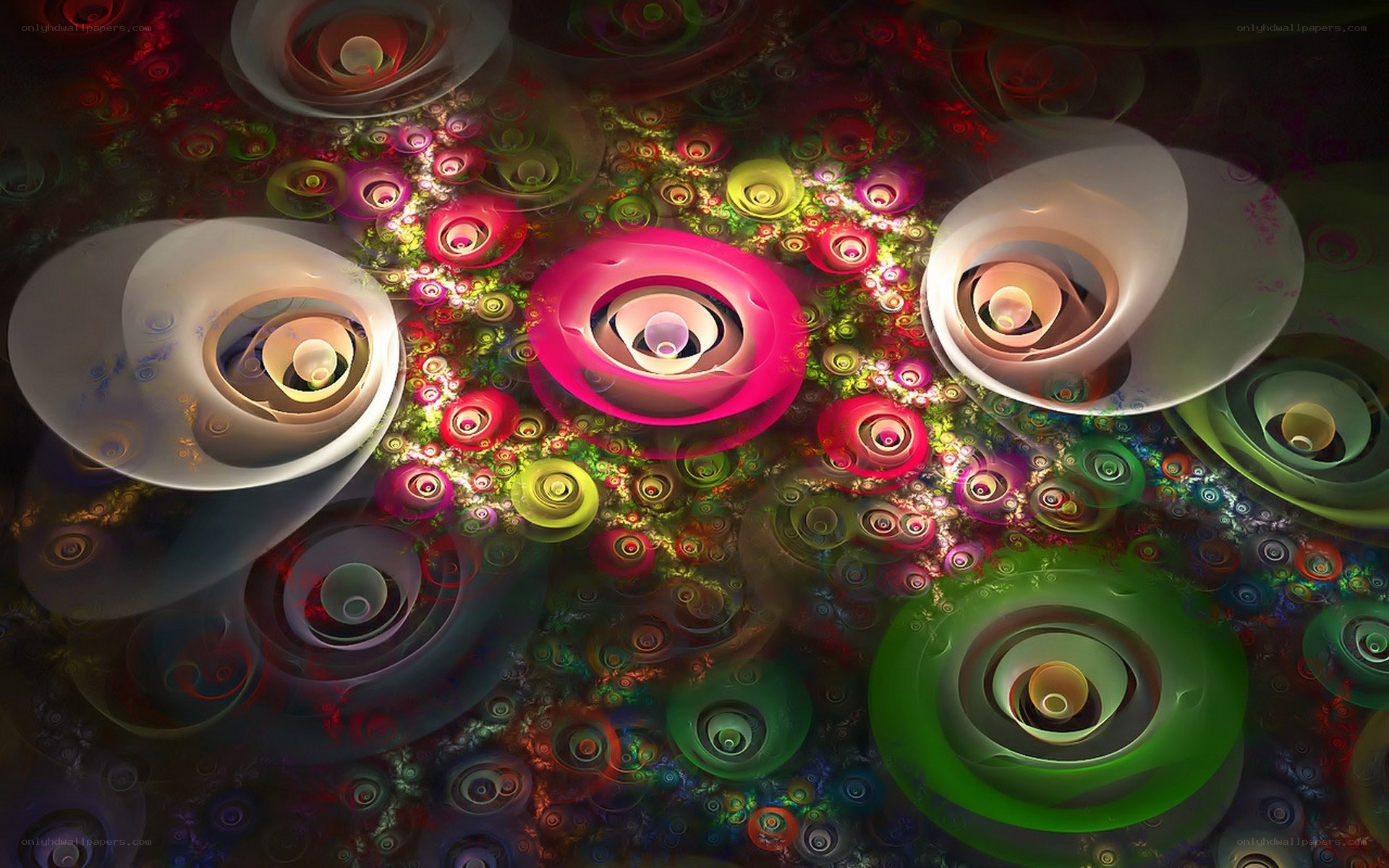 Colorful fractal spiral patterns