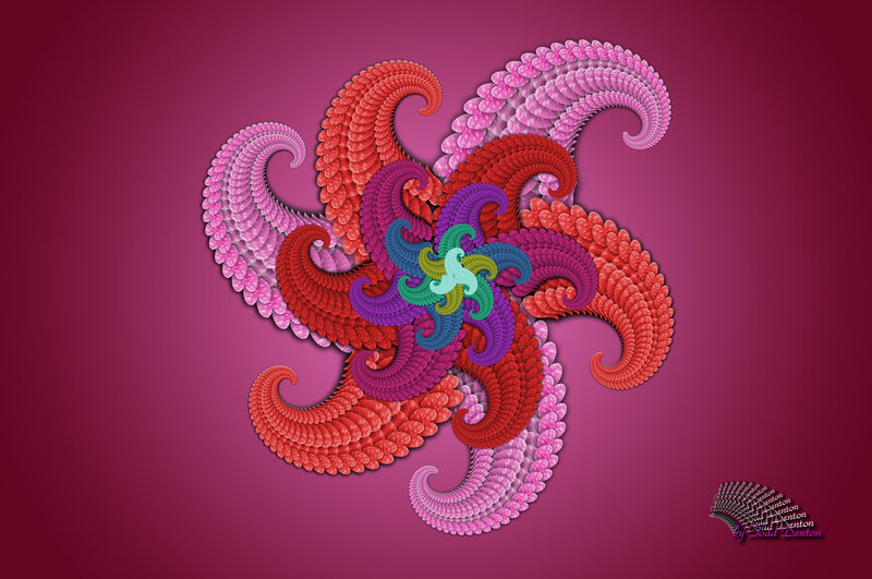 Colorful Fractal Spiral — Pink