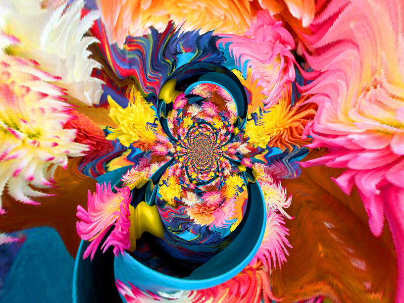 Colorful Fractal Spiral — Pink, Vibrant