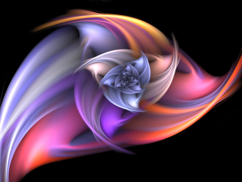 Colorful Fractal Spiral — Purple, Dynamic, Abstract