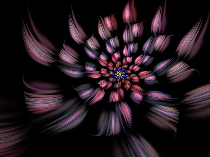 Colorful Fractal Spiral — Purple, Hypnotic