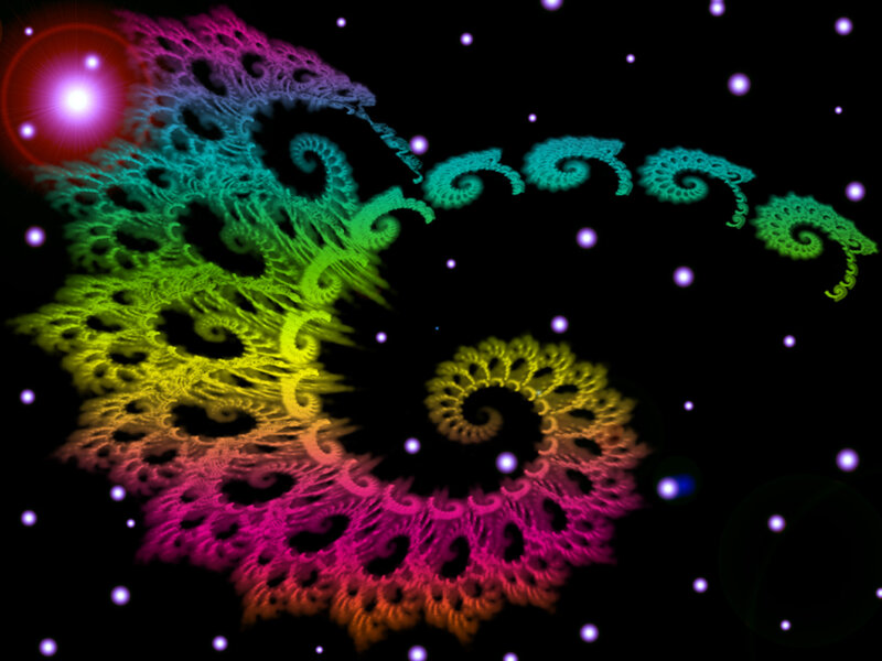 Colorful Fractal Spiral — Purple