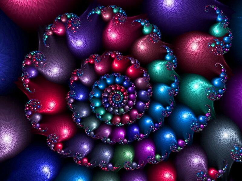 Colorful Fractal Spiral — Purple, Vibrant, Digital Art