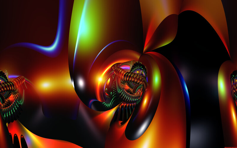 Colorful Fractal Spiral — Red, Dramatic