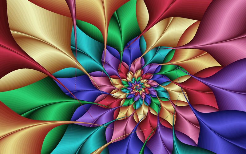 Colorful Fractal Spiral — Red, Vibrant