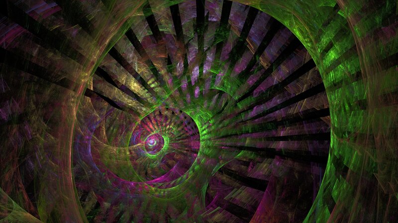colorful fractal spiral tunnel