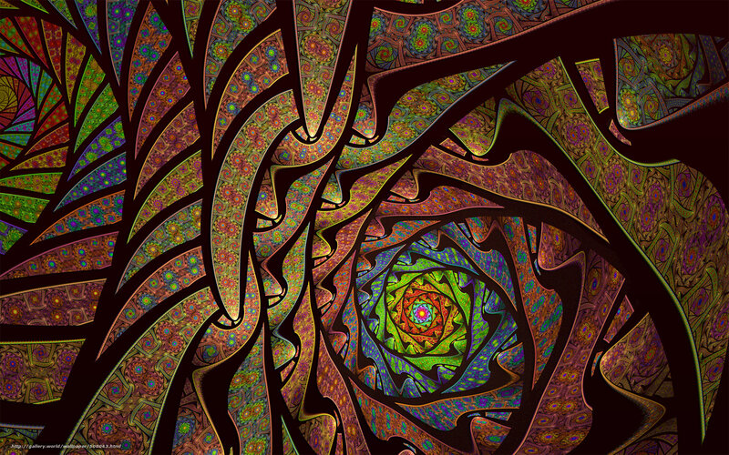 colorful fractal spiral tunnel