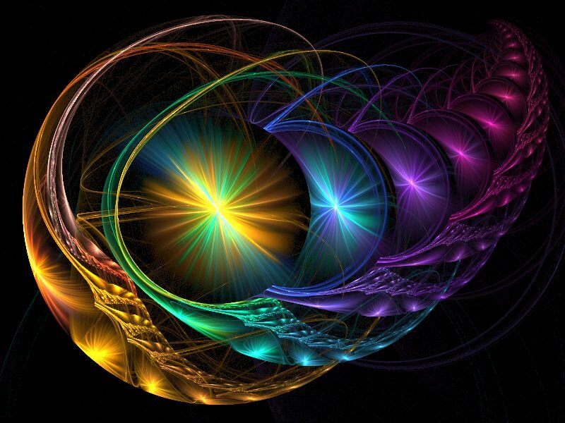 Colorful Fractal Spiral — Yellow