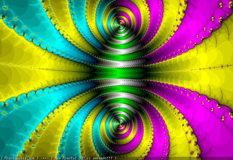 Colorful Fractal Spiral — Yellow, Vibrant
