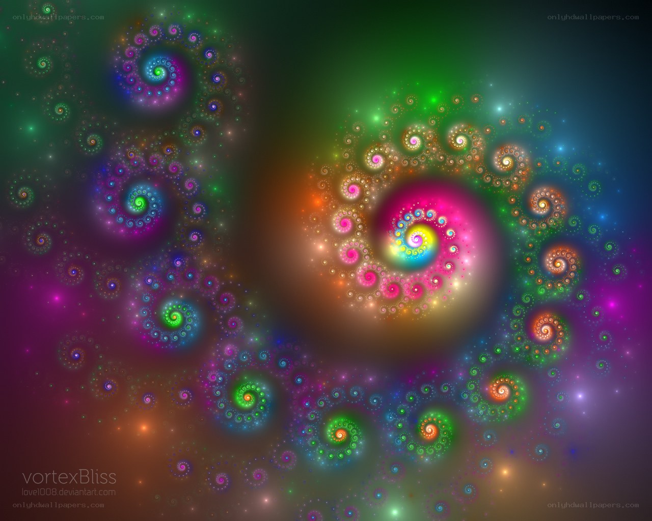 Colorful fractal spirals