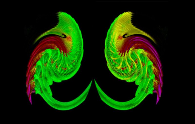 Colorful Fractal Spirals — Green, Vibrant