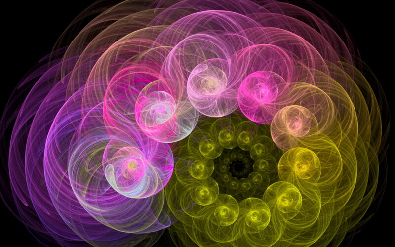 Colorful Fractal Spirals — Purple, Hypnotic