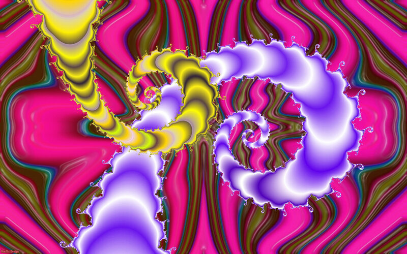 Colorful Fractal Spirals — Purple, Vibrant, Abstract, Colors