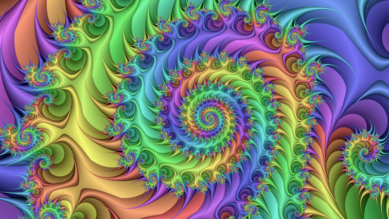 Colorful Fractal Spirals — Purple, Vibrant