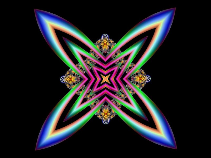 Colorful Fractal Star — Blue