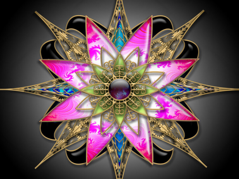 colorful fractal star design