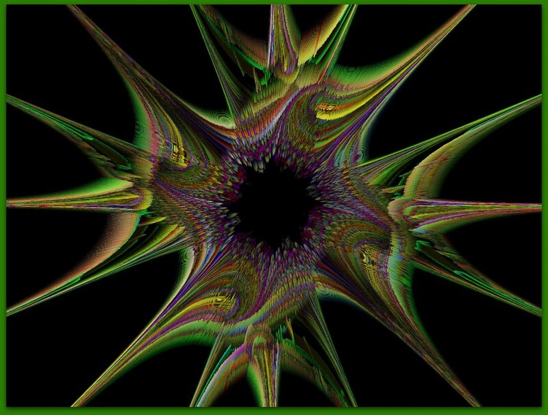 Colorful Fractal Star — Green, Hypnotic
