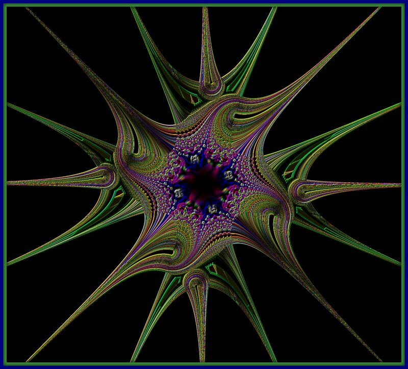 Colorful Fractal Star — Green