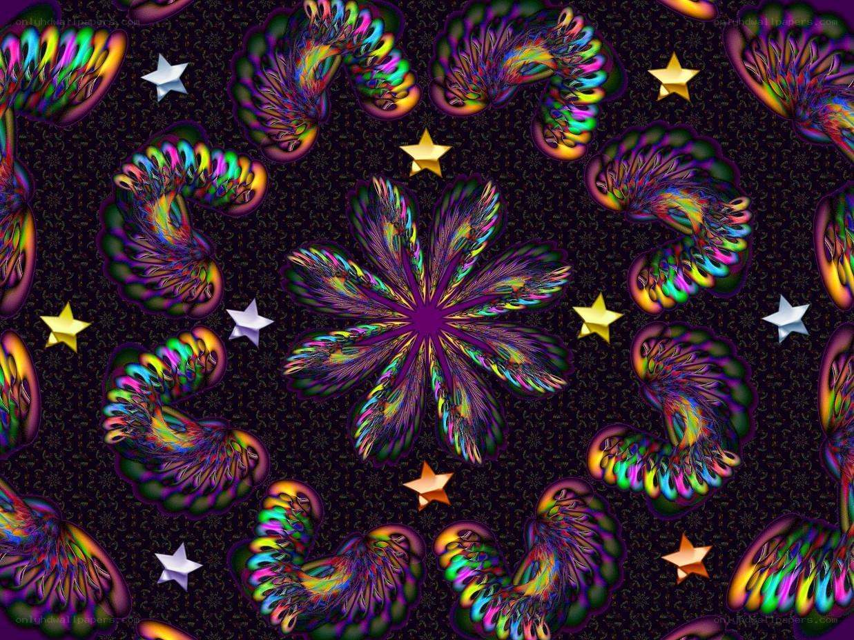 colorful fractal star pattern