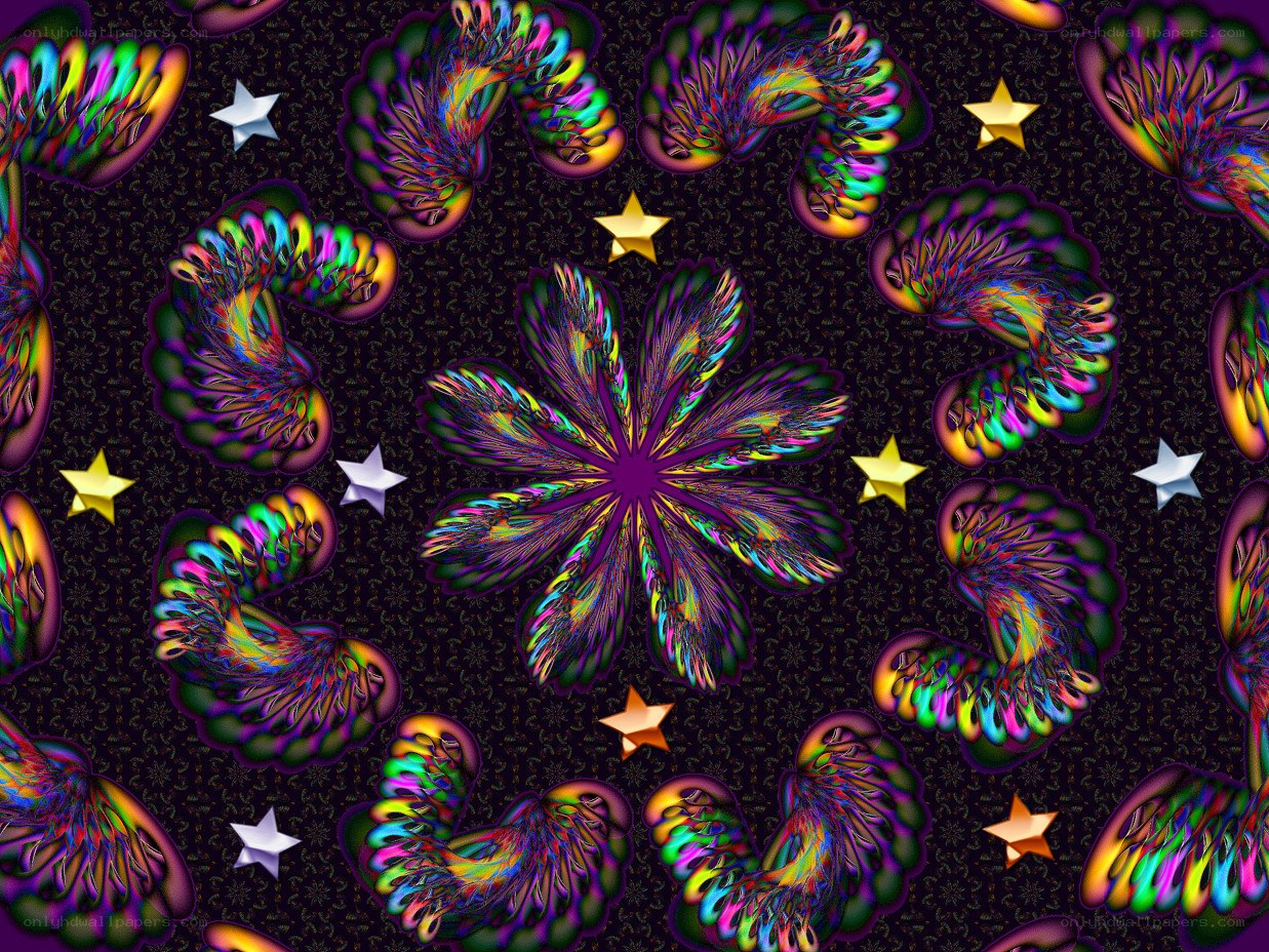 Colorful fractal star pattern