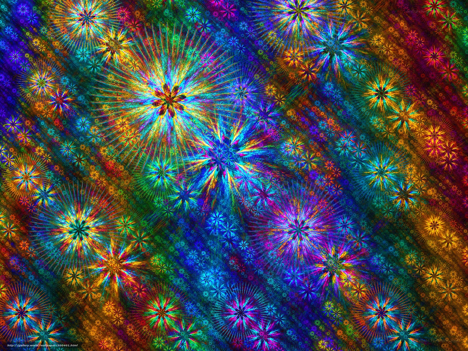 Colorful fractal star pattern