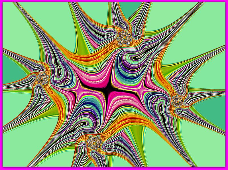 Colorful Fractal Star — Pink