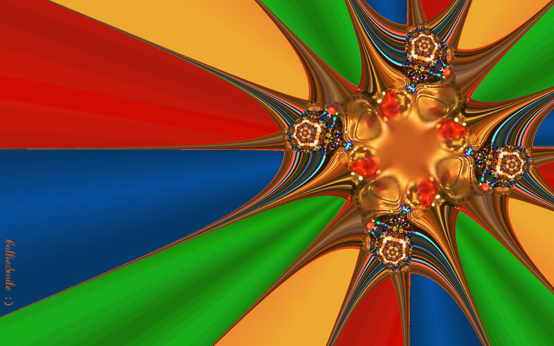 Colorful Fractal Star — Red
