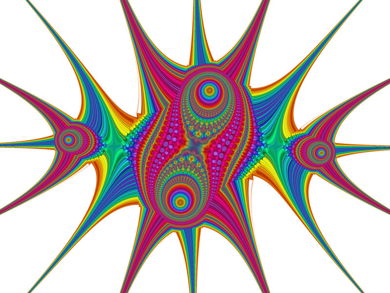 Colorful Fractal Star — Red, Vibrant